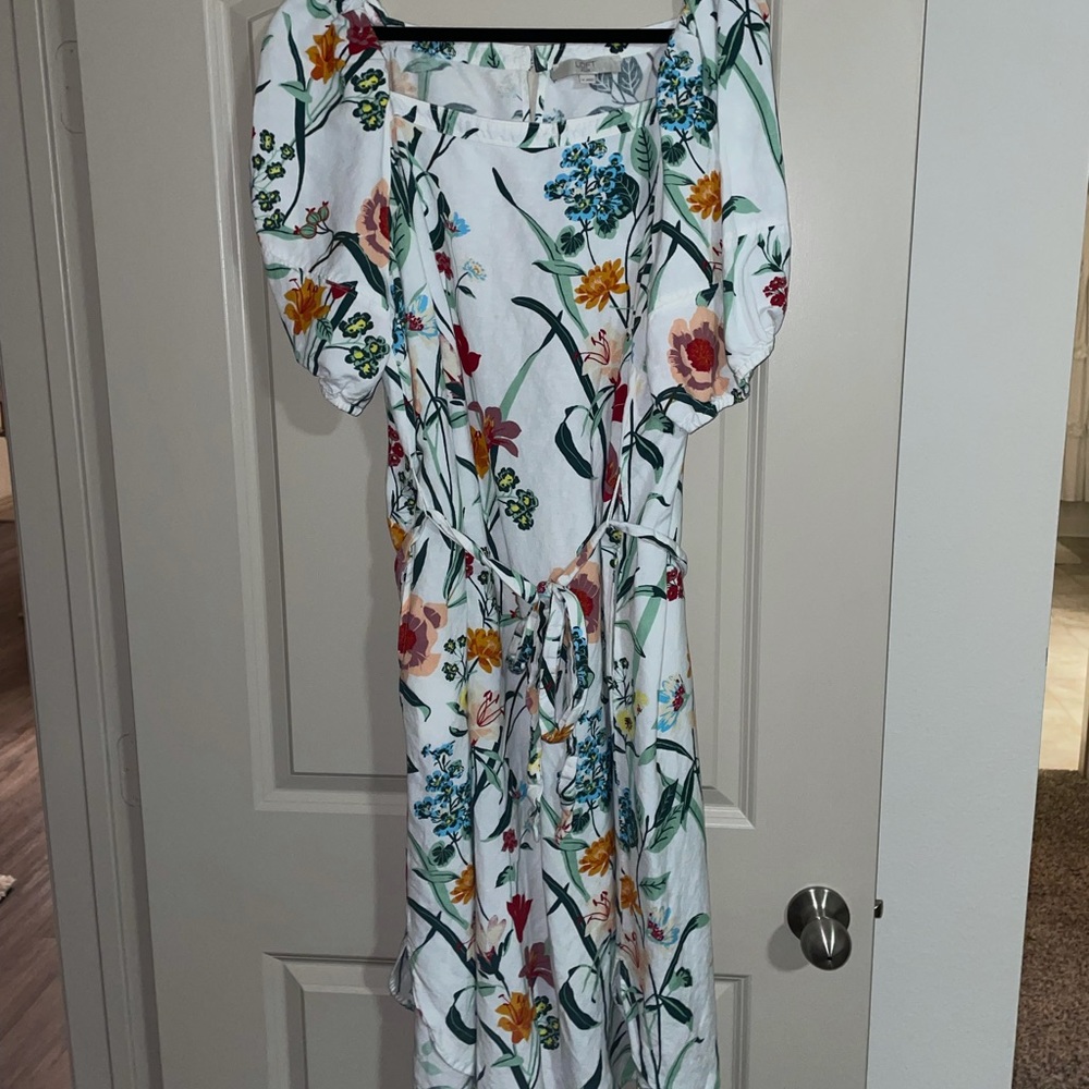 Loft Plus Floral Midi Dress